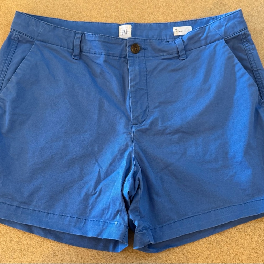 GAP Women's Blue Cotton Chino Shorts
